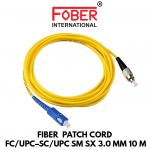 FIBER PATCH CORD FC/UPC-SC/UPC SM SX 3.0 MM 10M