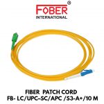FIBER PATCH CORD FB-LC/UPC-SC/APC/S3-A+/10M