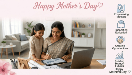 Mother and daughter smiling together while using a laptop, representing empowerment, family, and Netlink’s Mother’s Day commitment to supporting women and mothers through meaningful opportunities.